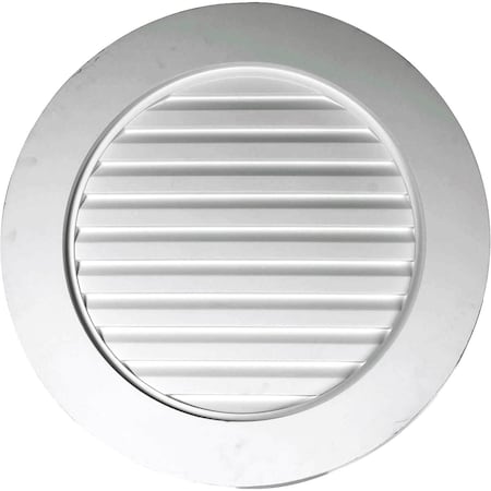 Ekena Millwork Plain Round Gable Vent Louver, w/ Wide Trim, Non-Functional, 27"W x 27"H x 1 5/8"P GVRO27D